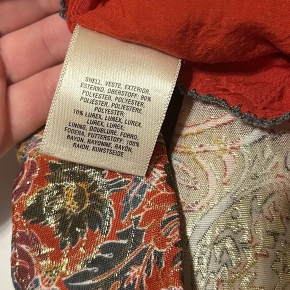 Anthropologie Maeve Floral Metallic Brocade Rosia Mini Skirt - Picture 8 of 9